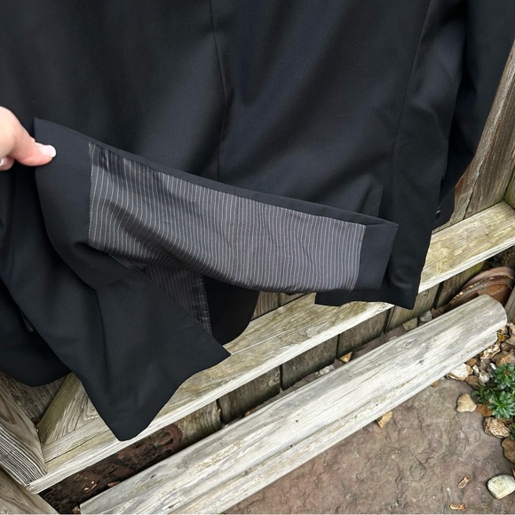 Lauren Ralph Lauren Men's 100% Wool Black Tuxedo Jacket with Satin Lapel 46 L - Picture 8 of 11